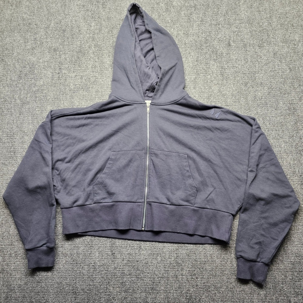 MP Myprotein Womens Cropped Zip Up Hoodie Grey Small MPW1638 Athleisure